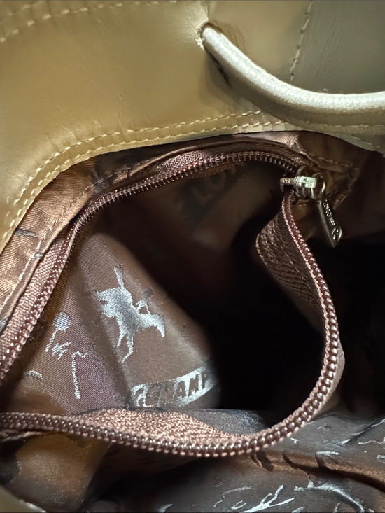 Longchamp Cream Leather Backpack